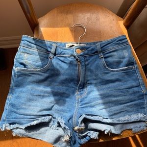 Blue denim shorts